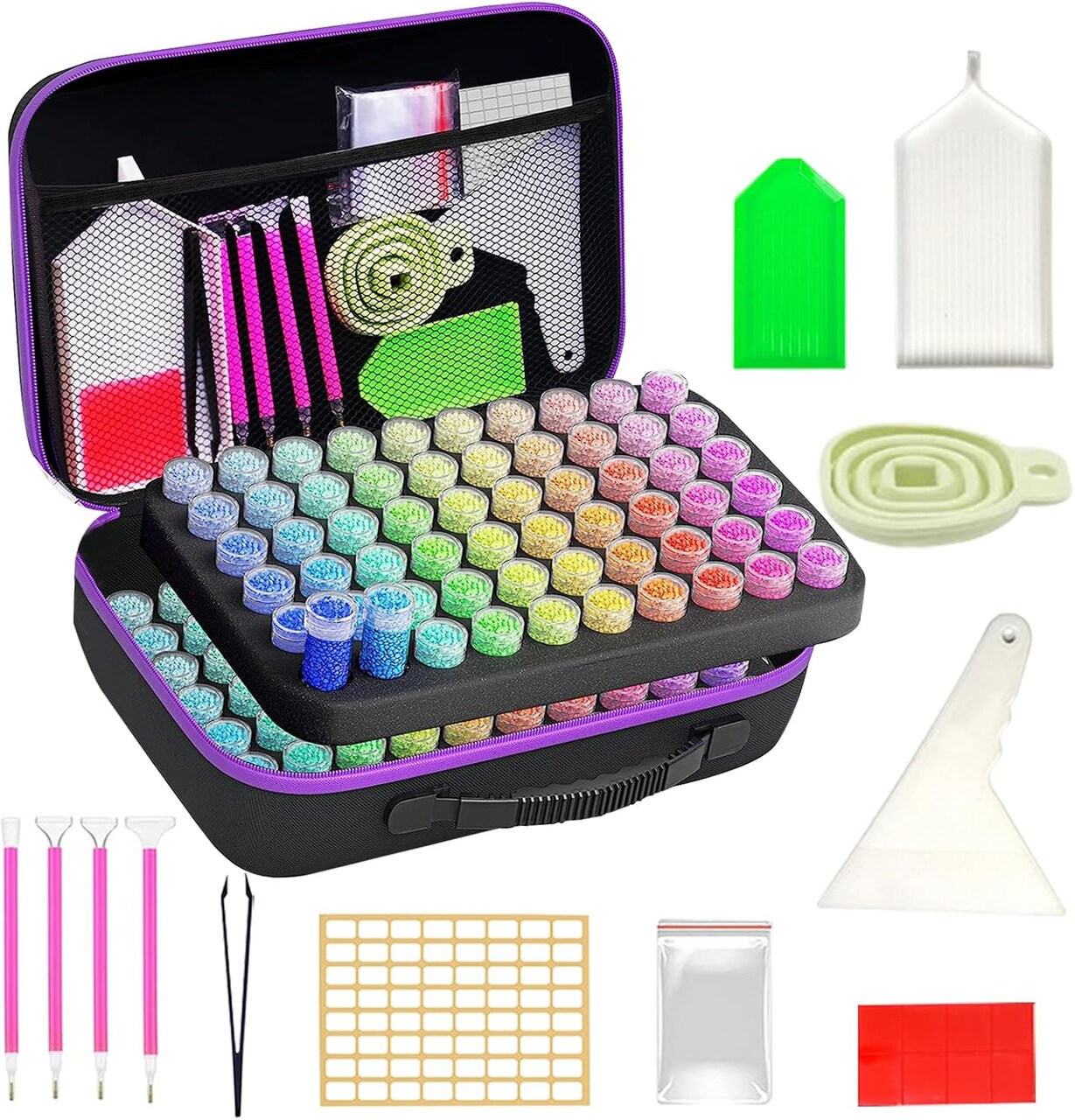 120 Slots Storage Containers for Diamond Art Kits for Adults,Diamond Painting Accessories Kits with Tools for Diamond Art Craft Jewelry Beads Organizer Boxes